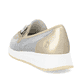Metallische remonte Damen Loafer D2G02-90 mit Gummizug sowie der Komfortweite G. Schuh von hinten.