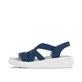 Blaue remonte Riemchensandalen D3L52-14 mit einem Gummizug sowie Extraweite H. Schuh Außenseite.