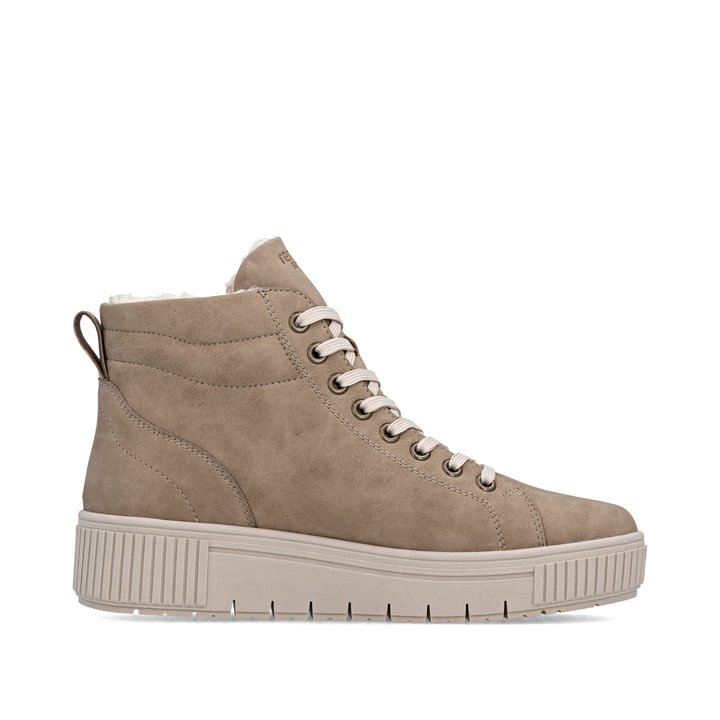 Braune remonte Damen Kurzstiefel D3B71-20 mit wasserabweisender TEX-Membran. Schuh Innenseite.