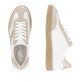 Weiße remonte Damen Sneaker Low D2C01-81 mit Schnürung sowie der Komfortweite G. Schuh von oben, liegend.