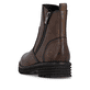 Dunkelbraune remonte Damen Stiefeletten D3A70-25 mit einem Reißverschluss. Schuh von hinten.