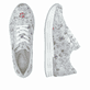 Mehrfarbige remonte Damen Sneaker Low D1326-90 mit floralem Muster. Schuh von oben, liegend.