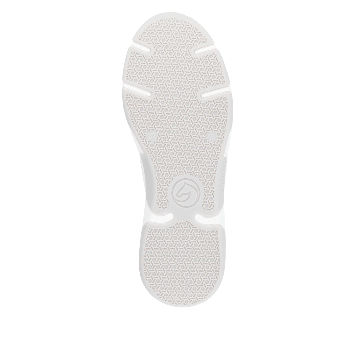 Weiße remonte Damen Slipper D1S05-80 mit einem Gummizug sowie der Komfortweite G. Schuh Laufsohle.