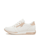 Weiße remonte Damen Sneaker Low D0H11-81 mit einem Reißverschluss. Schuh Außenseite.