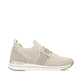 Beige remonte Damen Slipper R6713-60 mit einem Gummizug sowie der Komfortweite G. Schuh Innenseite.