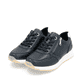 Blaue remonte Damen Sneaker Low D2G01-14 mit Reißverschluss sowie Komfortweite G. Schuhpaar seitlich schräg.