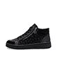 Schwarze remonte Damen Sneaker D2E70-00 mit Reißverschluss sowie Komfortweite G. Schuh Außenseite.