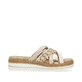 Metallische vegane remonte Damen Pantoletten D0Q50-90 mit weicher Einlegesohle. Schuh Innenseite.