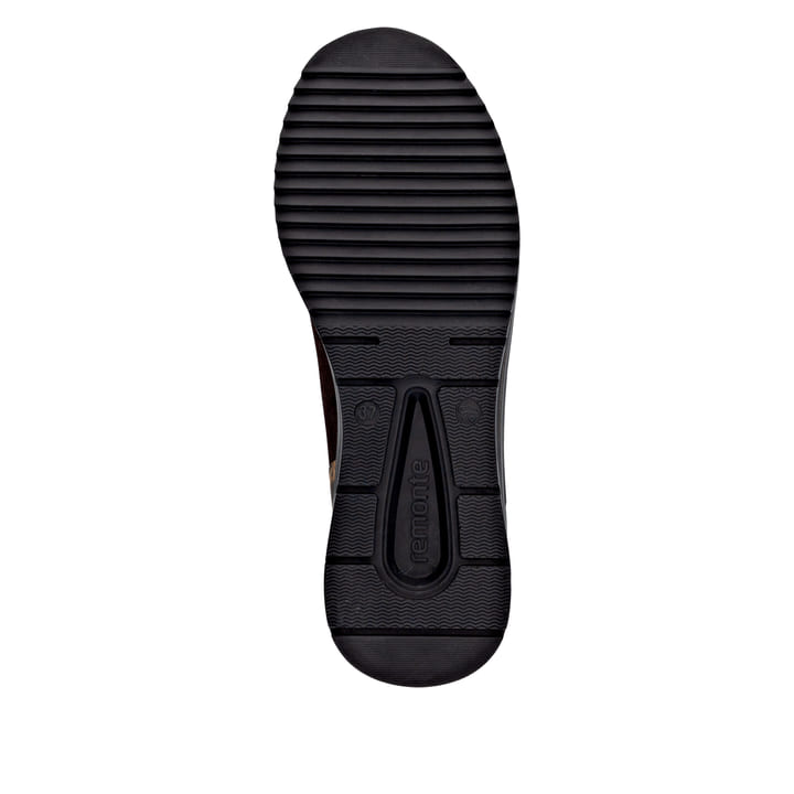 Vegane, dunkelbraun-bronzene remonte Damen Kurzstiefel D0T78-90. Schuh Laufsohle.