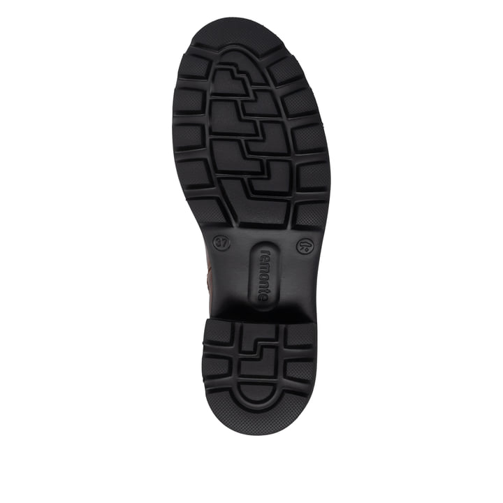 Braune remonte Chelsea Boots D0A70-22 mit Reißverschluss sowie Komfortweite G. Schuh Laufsohle.