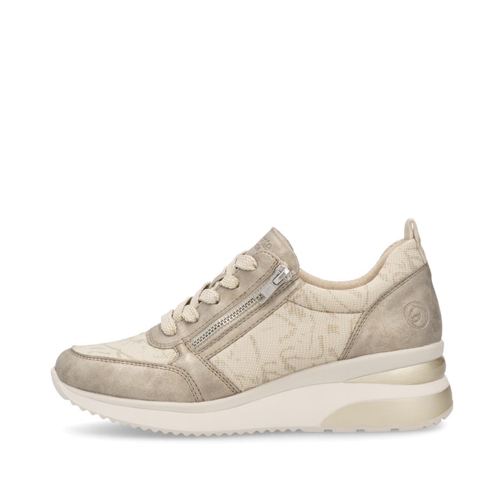 Baskets basses remonte métalliques pour femme D2401-61. Côté extérieur de la chaussure.