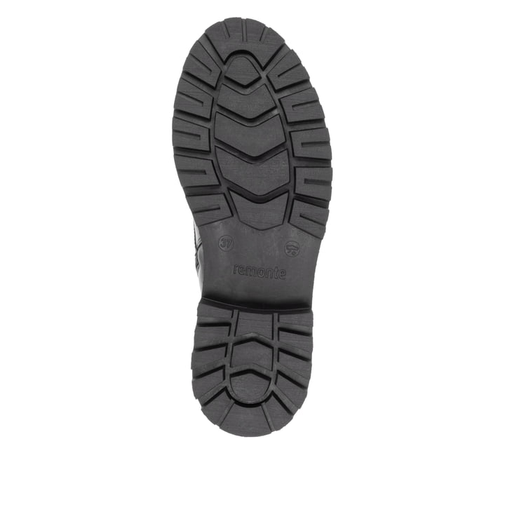 Schwarze remonte Damen Schnürstiefel D0B79-03 mit wasserabweisender TEX-Membran. Schuh Laufsohle.