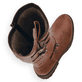 Bottes à tige haute remonte marron pour femme R6590-22. Chaussure vue de dessus, couchée.
