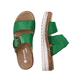 
Smaragdgrüne remonte Damen Pantoletten D0Q51-52 mit einer flexiblen Plateausohle. Schuhpaar von oben.