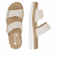 Beige remonte Damen Pantoletten D0Q64-60 mit einem Klettverschluss. Schuh von oben, liegend.