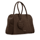 remonte Handtasche Q0737-25 in Braun mit Reißverschluss, kleiner Tasche als Anhänger und Wildleder-Optik. Linksseitig.