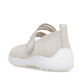 Ballerines remonte beiges pour femme R3519-60 avec fermeture velcro. Chaussure vue de l'arrière.