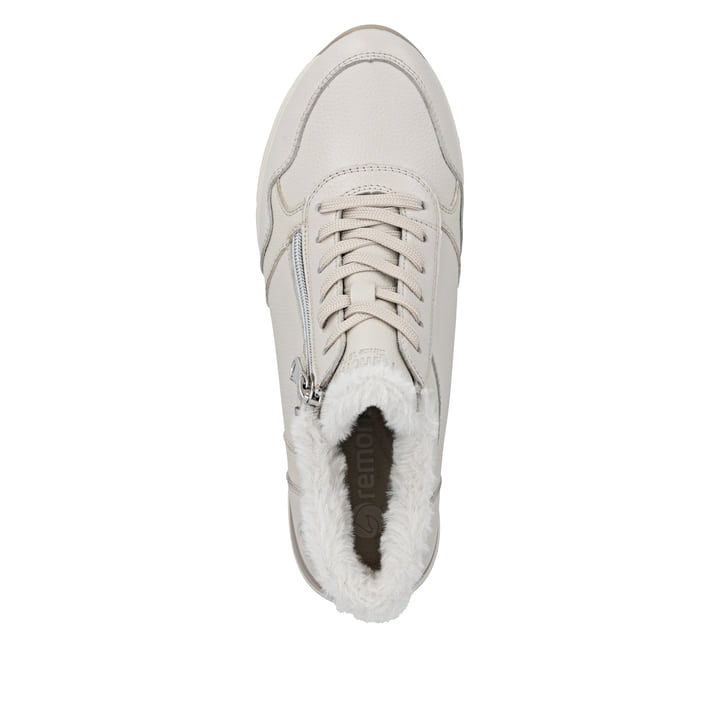 Weiße remonte Damen Schnürstiefel R6773-80 mit wasserabweisender TEX-Membran. Schuh Laufsohle.