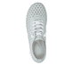 Grüne remonte Damen Slipper D3G03-52 mit eleganten Zierlochungen sowie Gummizug. Schuh von oben.