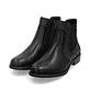Schwarze remonte Chelsea Boots D0F70-00 mit einem Reißverschluss. Schuhpaar seitlich schräg.