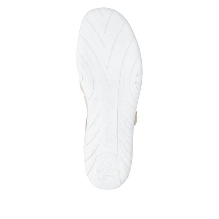 Ballerines remonte beiges pour femme R3519-60 avec fermeture velcro. Semelle extérieure de la chaussure.
