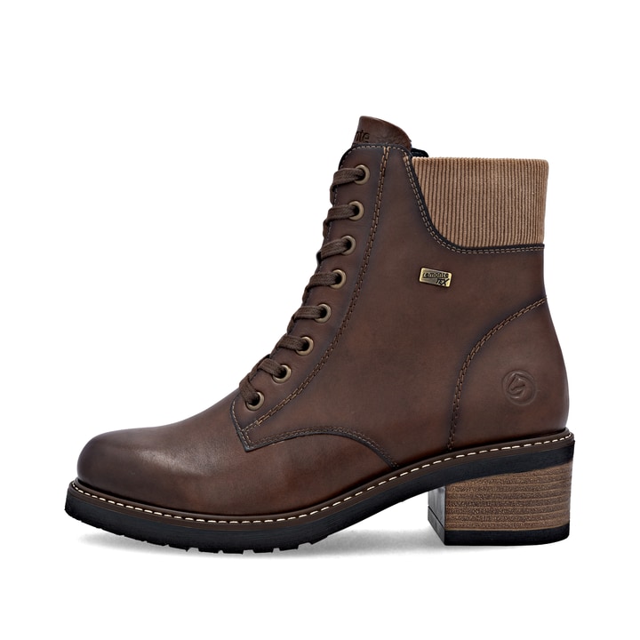 Bottines remonte marron pour femme D1A70-24 avec membrane remonteTEX. Côté extérieur de la chaussure.