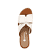 Weiße remonte Damen Pantoletten D6456-80 mit Gummizug sowie weicher Innensohle. Schuh von oben.