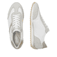 Weiße remonte Damen Sneaker D3H03-80 mit einer Schnürung sowie der Extraweite H. Schuh von oben, liegend.