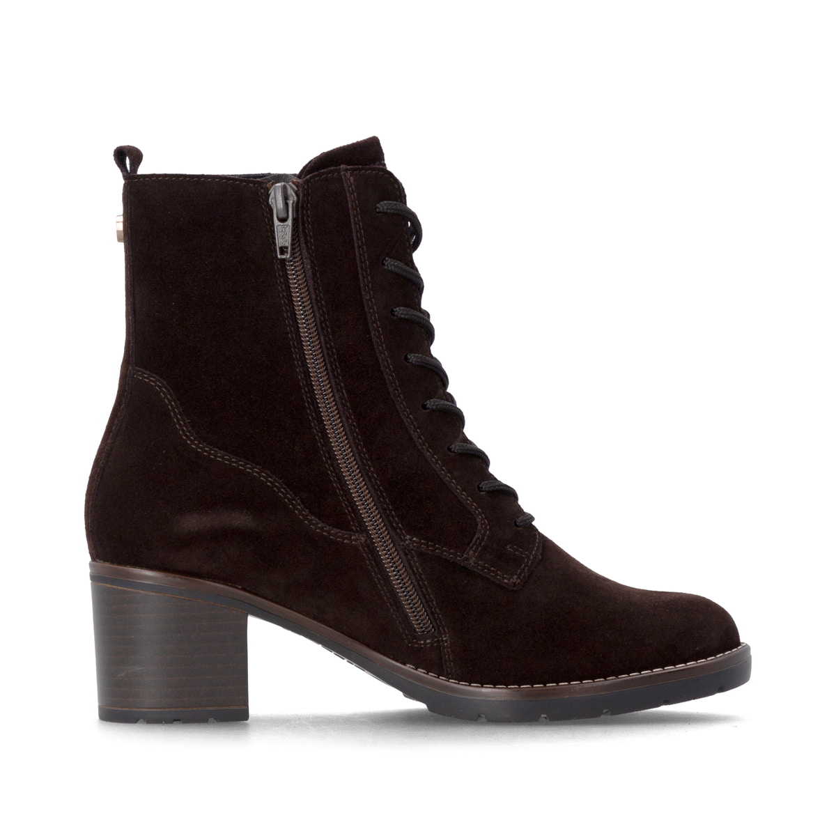 Dunkelbraune remonte Damen Schnürstiefel D2A80-25. Schuh Innenseite.
