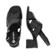 Schwarze remonte Riemchensandaletten D1K53-00 mit Klettverschluss. Schuh von oben, liegend.