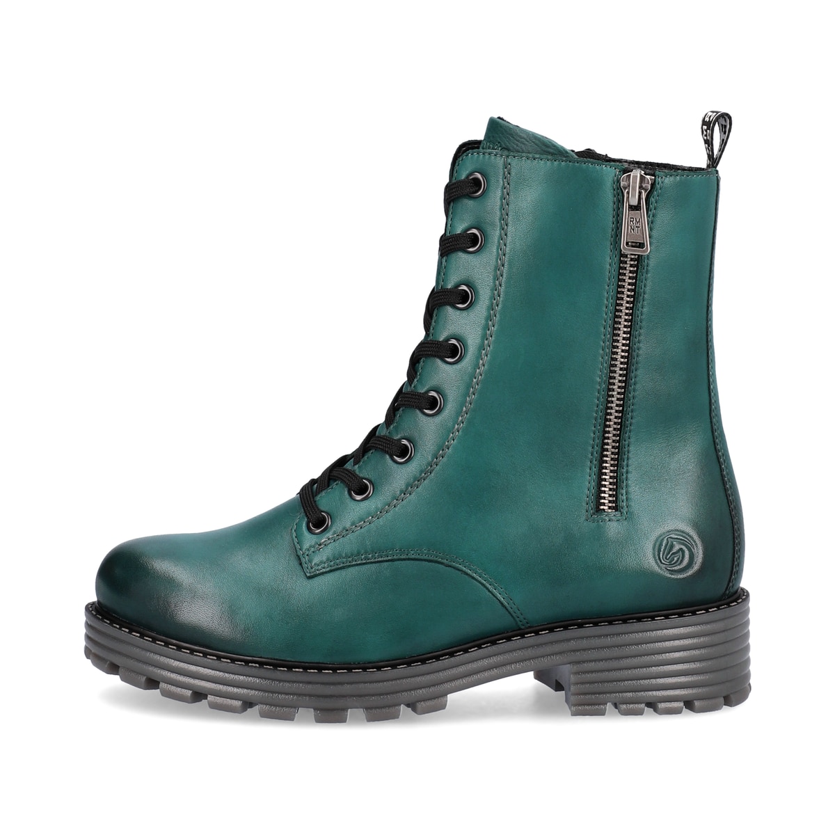 
Cyanblaue remonte Damen Schnürstiefel D0W71-12 mit Schnürung und Reißverschluss. Schuh Außenseite
