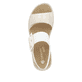 Weiße remonte Riemchensandalen D1J53-80 mit einem Klettverschluss. Schuh von oben.