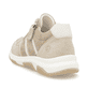Beige vegane remonte Damen Sneaker Low D1S04-60 mit einem Reißverschluss. Schuh von hinten.