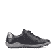 Tiefschwarze remonte Damen Schnürschuhe R1402-06 mit Schnürung und Reißverschluss. Schuh Innenseite
