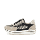 Schwarze vegane remonte Damen Sneaker Low D1329-03 mit einem Reißverschluss. Schuh Außenseite.