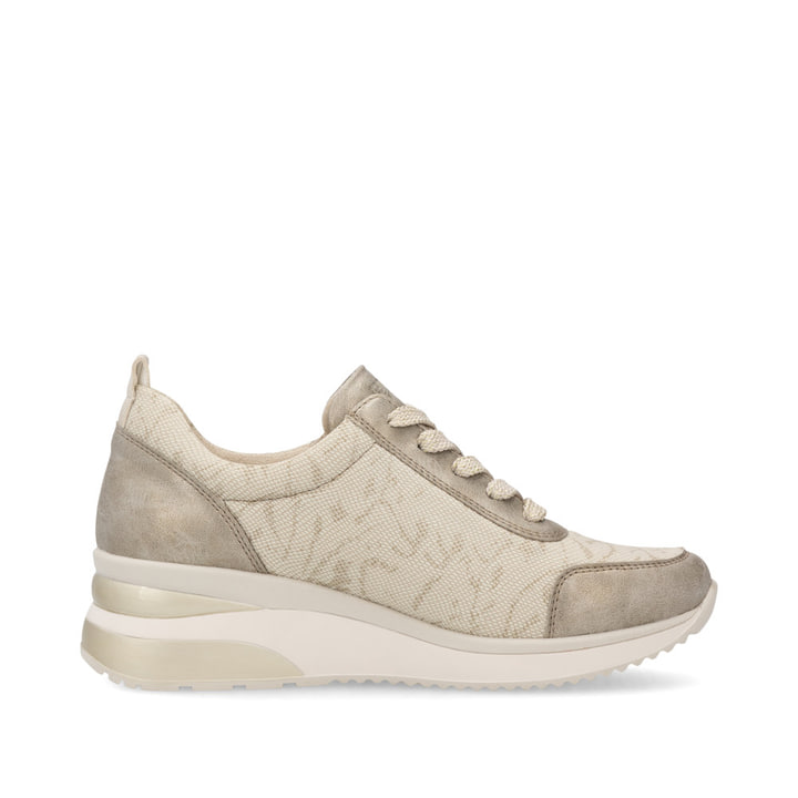 Baskets basses remonte métalliques pour femme D2401-61. Côté intérieur de la chaussure.