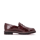 Weinrote remonte Damen Loafer D2Q05-35 mit einem Gummizug. Schuh Innenseite.