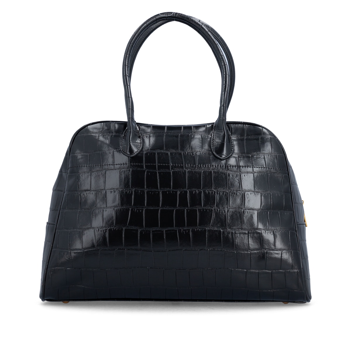 remonte Handtasche Q0737-00 in Schwarz mit Reißverschluss, kleiner Tasche als Anhänger und Schlangenoptik. Geöffnet.