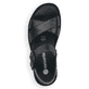 Schwarze remonte Riemchensandalen D7950-00 mit einem Klettverschluss. Schuh von oben.