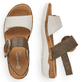 
Olivgrüne remonte Damen Riemchensandalen R6853-54 mit einer leichten Profilsohle. Schuhpaar von oben.