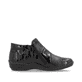 Schwarze remonte Damen Kurzstiefel R7674-04 mit einem Reißverschluss. Schuh Innenseite.