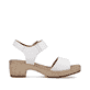 Weiße remonte Riemchensandaletten D0N52-80 mit einem Klettverschluss. Schuh Innenseite.