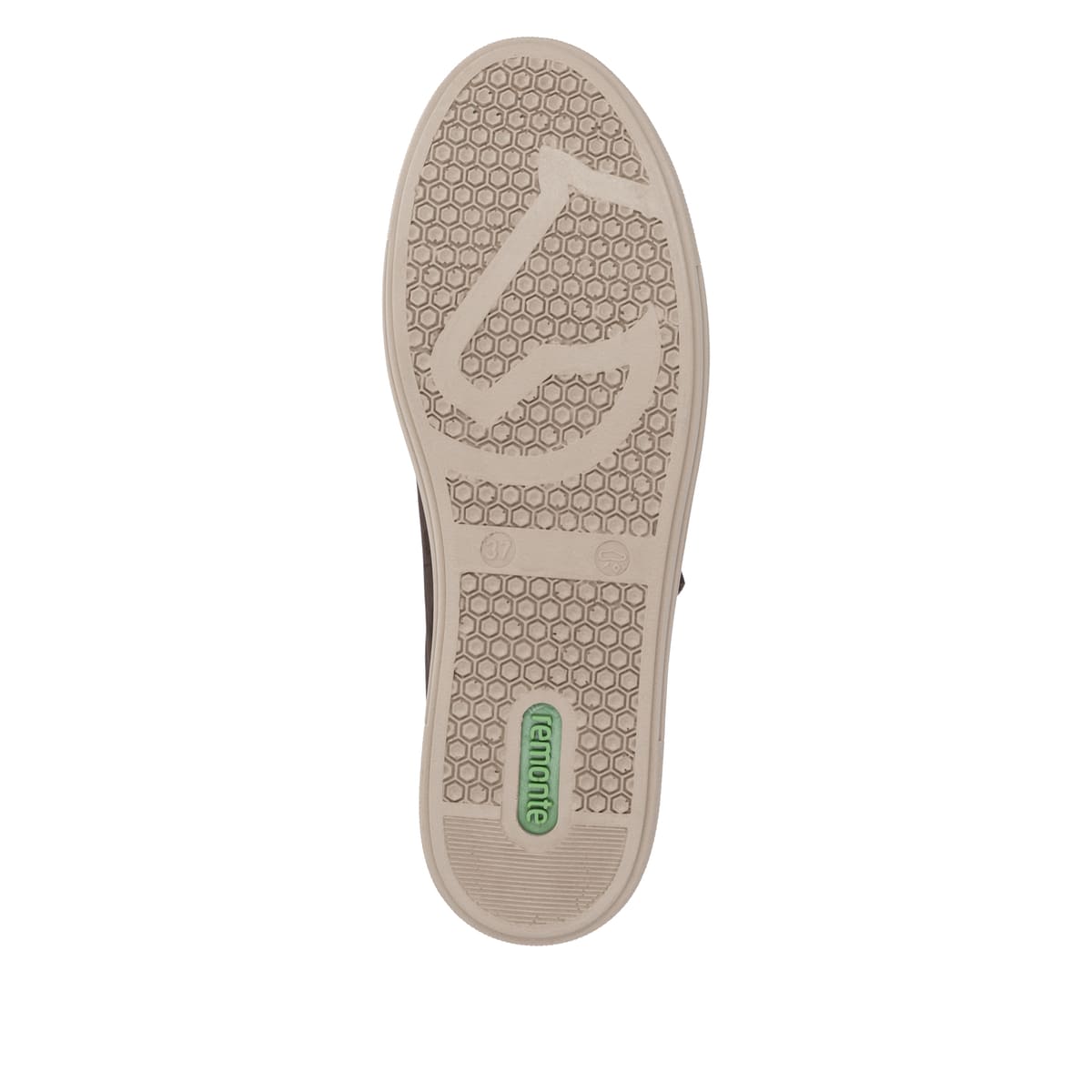 Baskets basses remonte marron pour femmes D0920-25 avec fermeture éclair. Semelle extérieure de la chaussure.