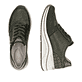 Grüne remonte Damen Sneaker D0T16-54 mit einem Reißverschluss sowie Extraweite H. Schuh von oben, liegend.