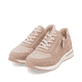 Rosane remonte Damen Sneaker Low D1G10-31 mit einem Reißverschluss. Schuhpaar seitlich schräg.