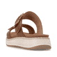 Braune remonte Damen Pantoletten D3J51-24 mit trendiger Schnalle. Schuh von hinten.