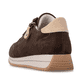 Dunkelbraun-beige remonte Damen Sneaker D0H19-25 mit einem Reißverschluss. Schuh von hinten.