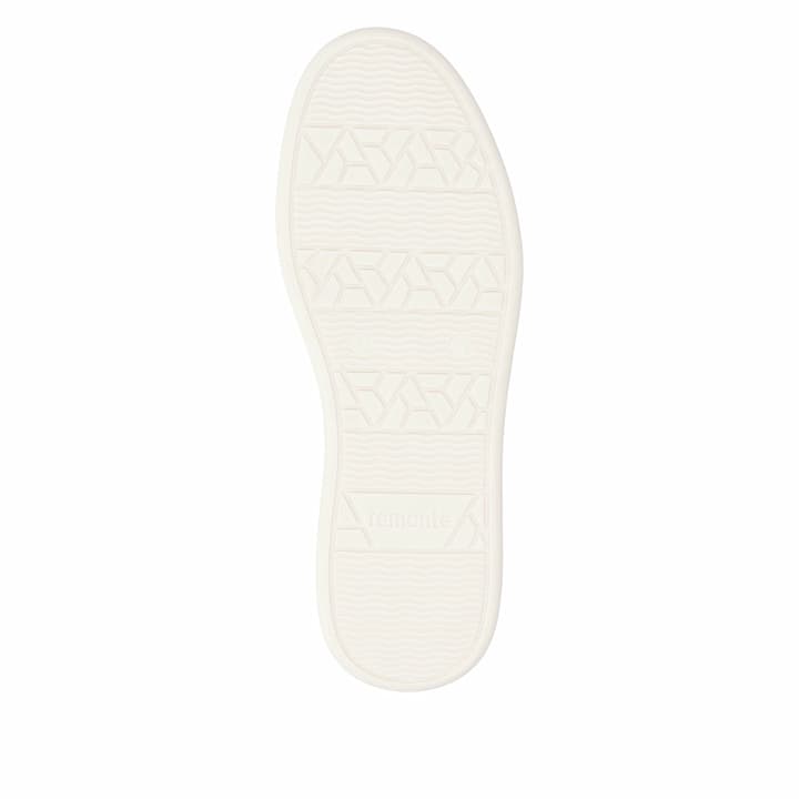 Beige vegane remonte Damen Sneaker D2E06-60 mit einem Reißverschluss. Schuh Laufsohle.