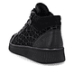 Schwarze remonte Damen Sneaker D2E70-00 mit Reißverschluss sowie Komfortweite G. Schuh von hinten.
