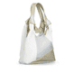 Sac à main remonte Q0720-82 blanc avec effets métalliques et fermeture éclair. Côté gauche.